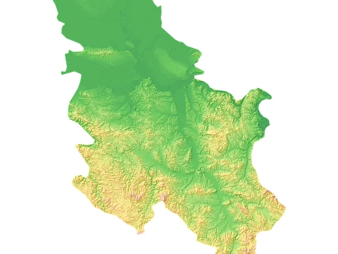 3D プリント用セルビア地形立体図 STL 3Dプリントモデル