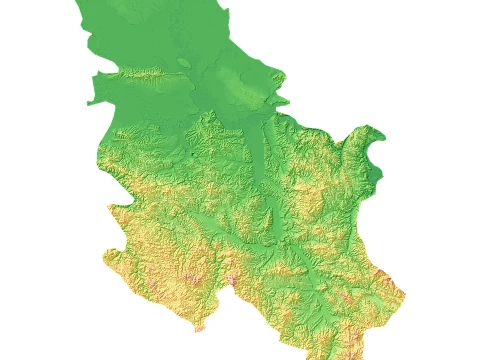 Serbia Topographic Relief Map STL for 3D Printing 3D Print Model