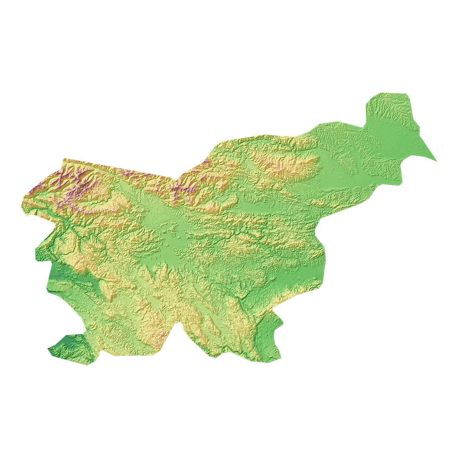 Slovenia Topographic Relief Map STL for 3D Printing 3D Print Model .c4d .max .obj .3ds .fbx .stl .blend