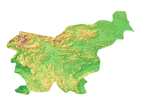 Slovenia Topographic Relief Map STL for 3D Printing 3D Print Model