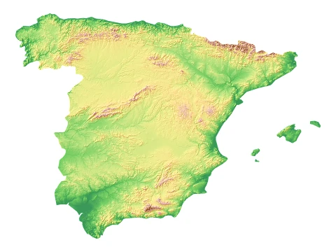 Spain Topographic Relief Map STL for 3D Printing 3D Print Model