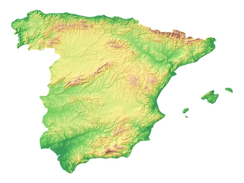 Spain Topographic Relief Map STL for 3D Printing 3D Print Model