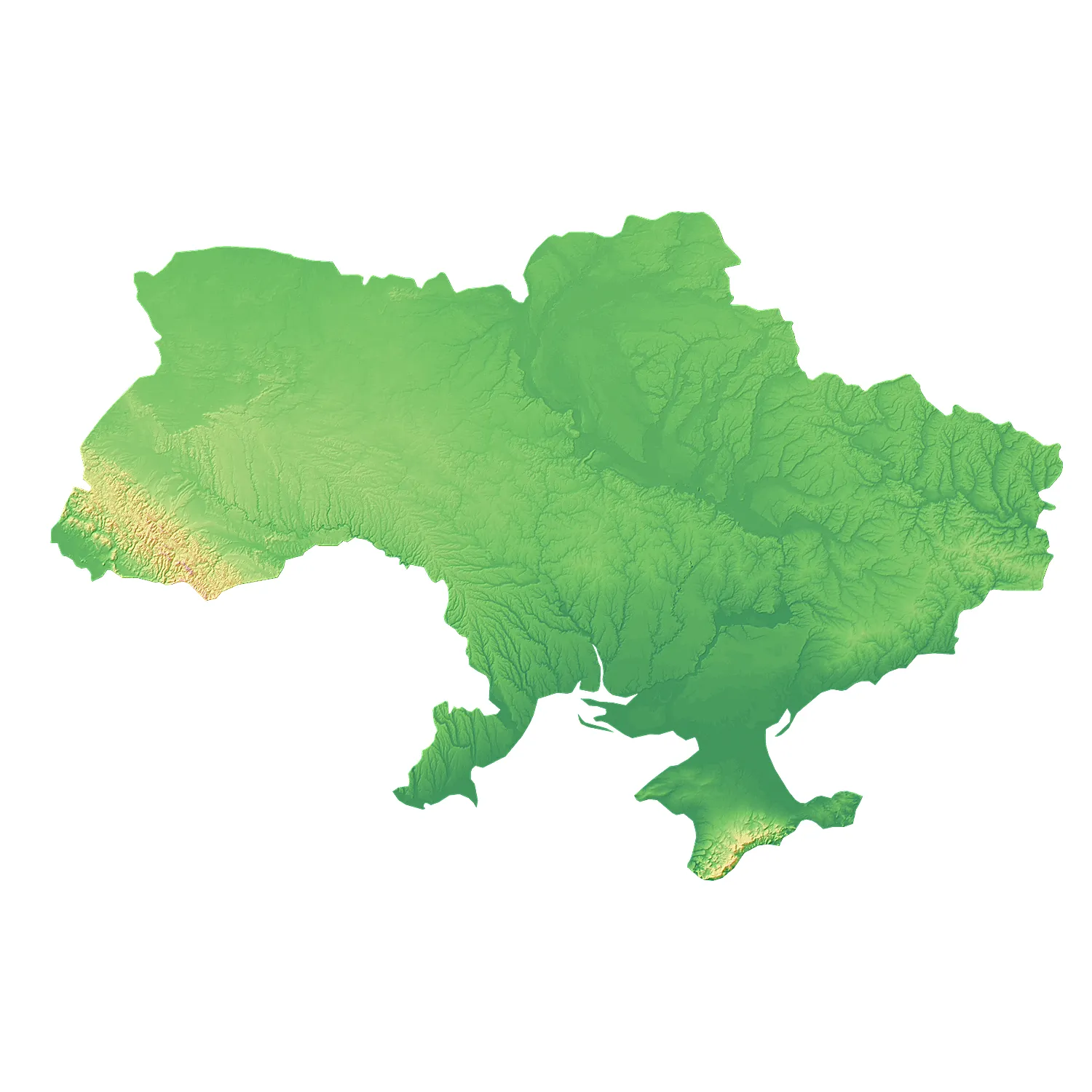 Ukraine Topographic Relief Map STL for 3D Printing 3D Print Model .c4d .max .obj .3ds .fbx .stl .blend 