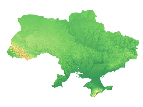 Ukraine Topographic Relief Map STL for 3D Printing 3D Print Model