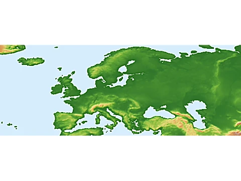Europe 3D Relief Map Land topographic STL 3D Print Model