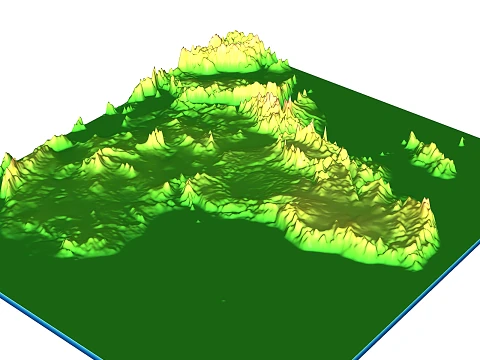 Afrika 3D Kabartma Haritası Arazi topografik STL 3D Baskı Modeli