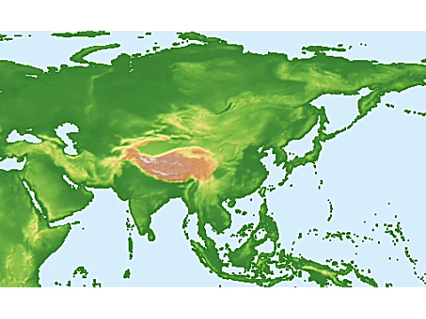 Asia 3D Relief Map Land topographic STL 3D Print Model