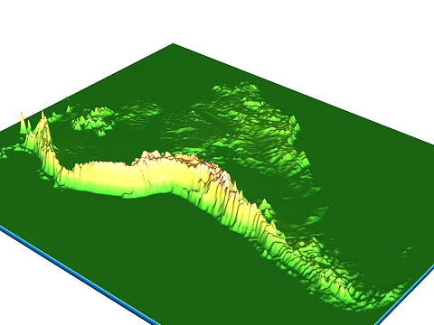 S&uuml;damerika 3D Reliefkarte Land topografische STL 3D Druckmodell