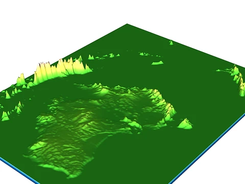Ozeanien 3D Reliefkarte Land STL 3D Druckmodell