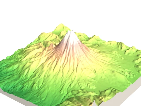 Cotopaxi-Vulkan 3D-Reliefmodell topografisches STL 3D Druckmodell