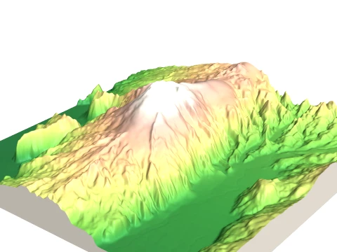 Eyjafjallajokull Vulkan 3D Relief topografische STL 3D Druckmodell