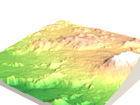 Hekla-Vulkan 3D-Reliefmodell topografische STL 3D Druckmodell