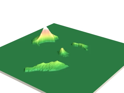 Krakatoa Anak Krakatau 3D-Reliefmodell topografisches STL 3D Druckmodell