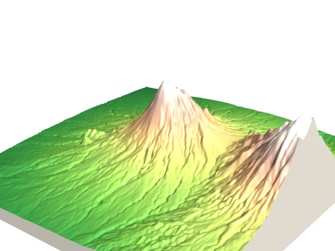 Mount Merapi 3D-Reliefmodell topografische STL 3D Druckmodell