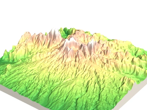 Mount Pinatubo 3D-Reliefmodell topografische STL 3D Druckmodell