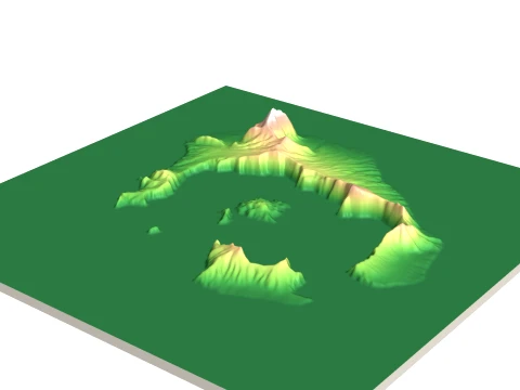 Santorini Caldera 3D-Reliefmodell topografische STL 3D Druckmodell
