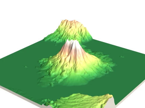 Sakurajima 3D-Reliefmodell topografische STL 3D Druckmodell