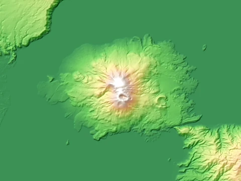 Sakurajima 3D Relief Model topographic STL 3D Print Model