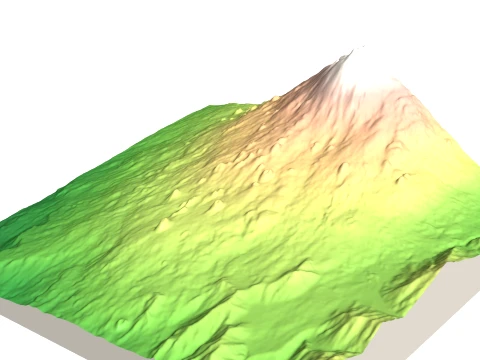 3D-Reliefmodell des &Auml;tna, topografische STL-Datei 3D Druckmodell