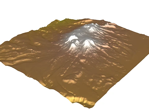 Nevado Coropuna 3D-Reliefmodell topografische STL 3D Druckmodell