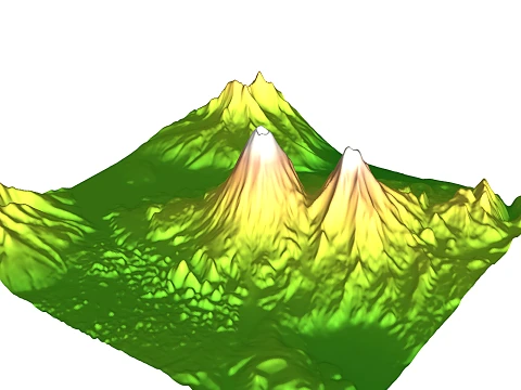Parinacota 3D-Reliefmodell topografische STL 3D Druckmodell