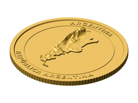 Argentina 3D Topographic Coin 85 mm Relief Collector Token 3D Print Model