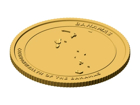 Bahamas 3D Topographic Coin 85 mm Relief Collector Token 3D Print Model