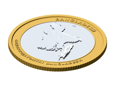 Bangladesh 3D Topographic Coin 85 mm Relief Collector Token 3D Print Model