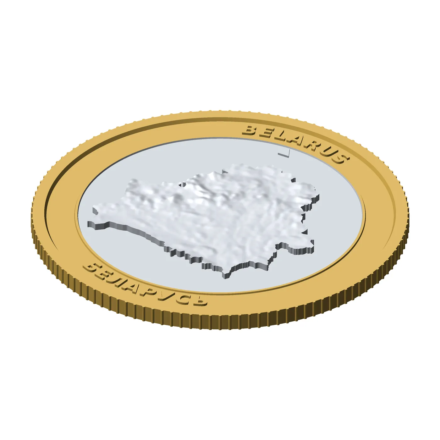 Belarus 3D Topographic Coin 85 mm Relief Collector Token 3D Print Model .c4d .max .obj .3ds .fbx .stl .blend 