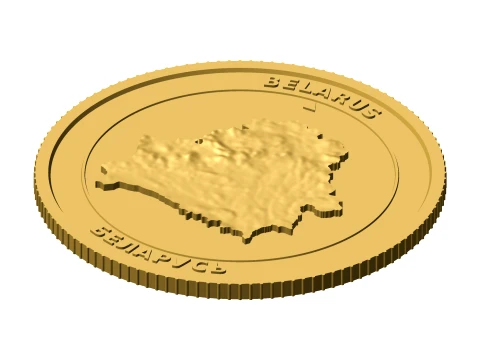 Belarus 3D Topographic Coin 85 mm Relief Collector Token 3D Print Model