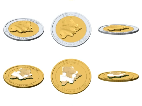 Botswana 3D Topographic Coin 85 mm Relief Collector Token 3D Print Model