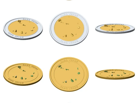 Cabo Verde 3D Topographic Coin 85 mm Relief Collector Token 3D Print Model