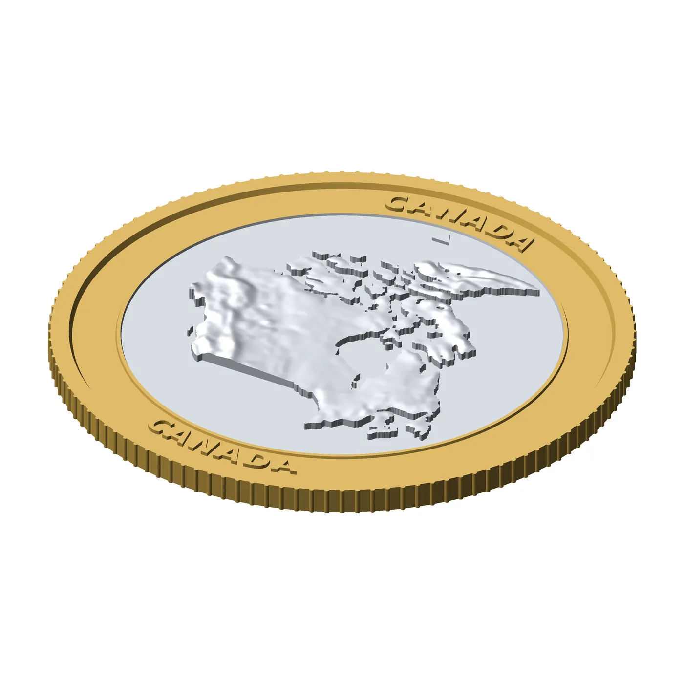 Canada 3D Topographic Coin 85 mm Relief Collector Token 3D Print Model .c4d .max .obj .3ds .fbx .stl .blend 