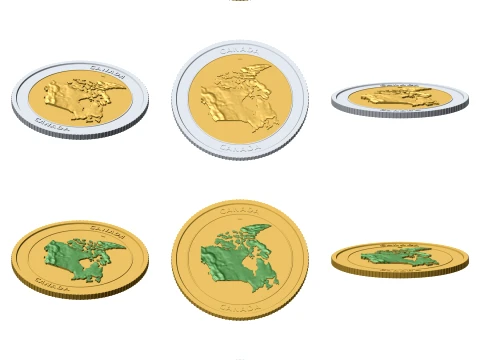 Canada 3D Topographic Coin 85 mm Relief Collector Token 3D Print Model