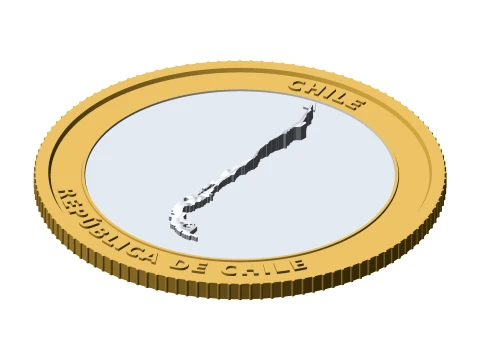 Chile 3D Topographic Coin 85 mm Relief Collector Token 3D Print Model