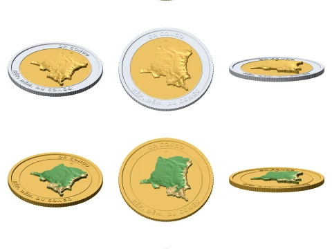 Dr Congo 3D Topographic Coin 85 mm Relief Collector Token 3D Print Model