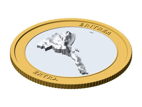 Eritrea 3D Topographic Coin 85 mm Relief Collector Token 3D Print Model