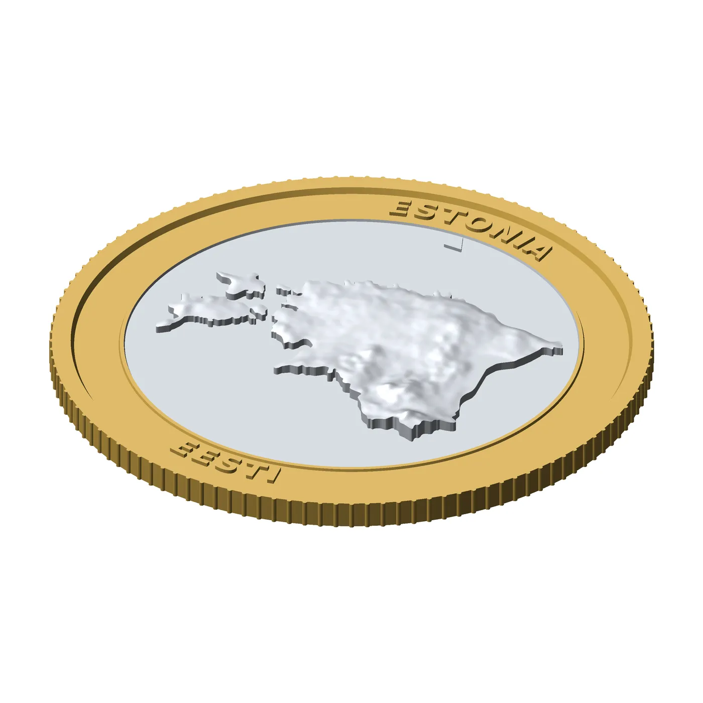 Estonia 3D Topographic Coin 85 mm Relief Collector Token 3D Print Model .c4d .max .obj .3ds .fbx .stl .blend 
