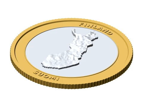 Finland 3D Topographic Coin 85 mm Relief Collector Token 3D Print Model