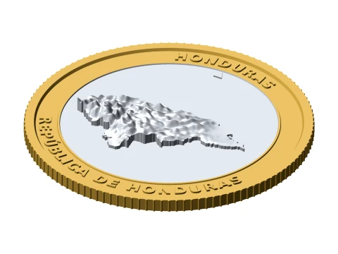 Honduras 3D Topographic Coin 85 mm Relief Collector Token 3D Print Model