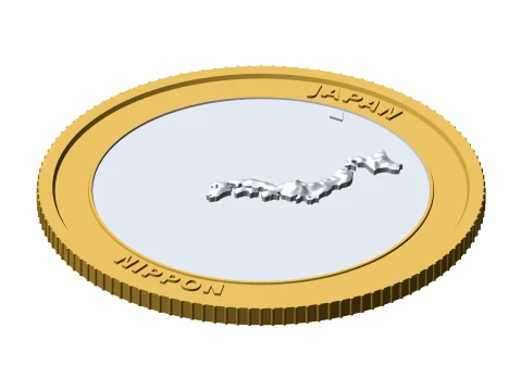 Japan 3D Topographic Coin 85 mm Relief Collector Token 3D Print Model