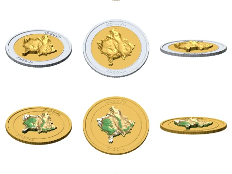 Kosovo 3D Topographic Coin 85 mm Relief Collector Token 3D Print Model