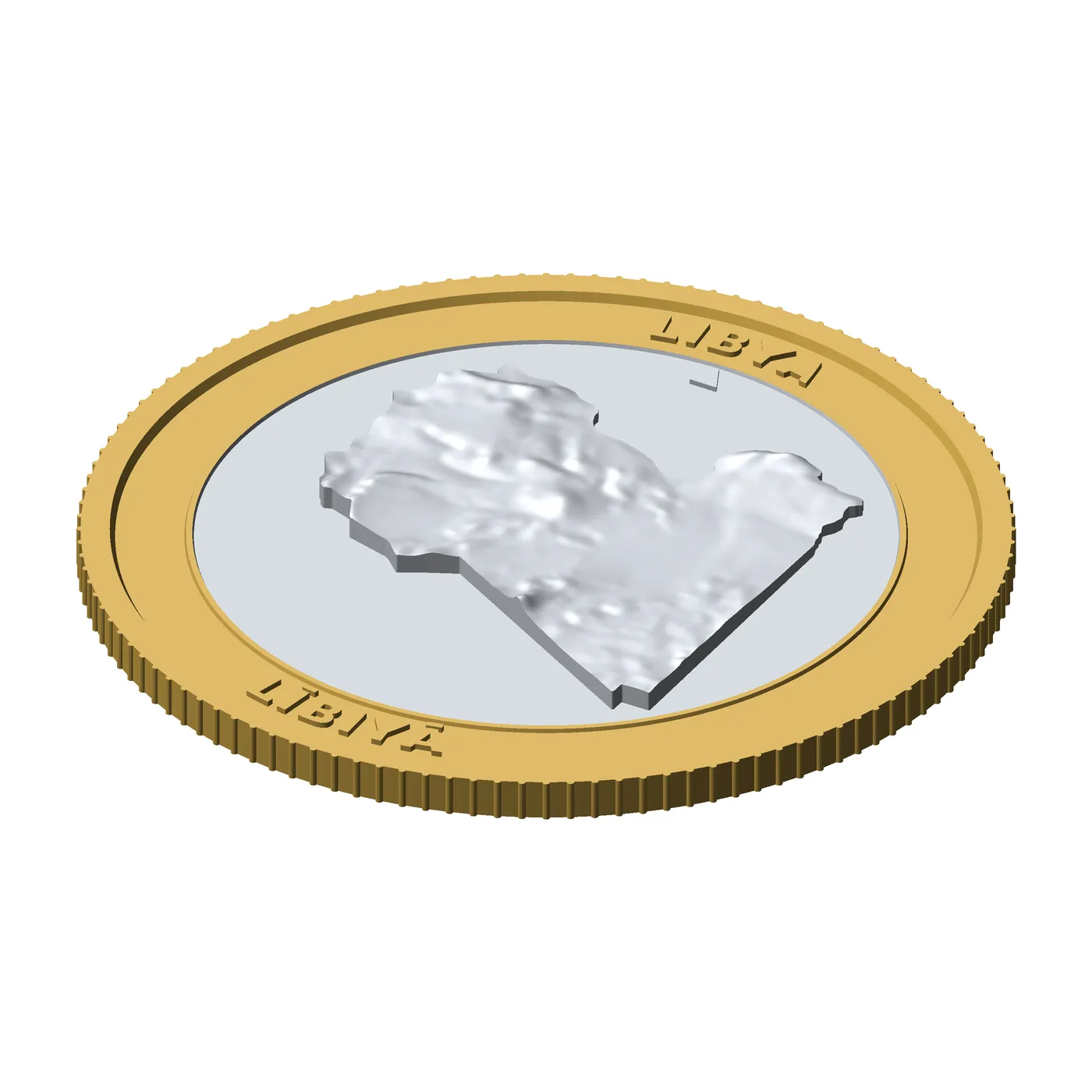 Libya 3D Topographic Coin 85 mm Relief Collector Token 3D Print Model .c4d .max .obj .3ds .fbx .stl .blend 