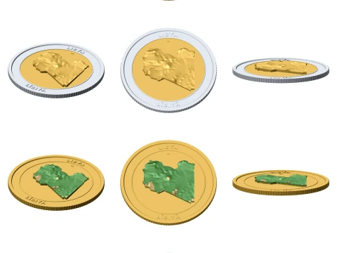 Libya 3D Topographic Coin 85 mm Relief Collector Token 3D Print Model