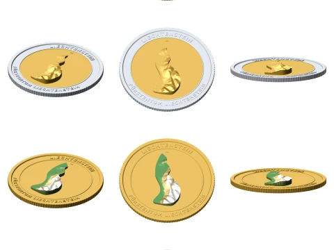 Liechtenstein 3D Topographic Coin 85 mm Relief Collector Token 3D Print Model