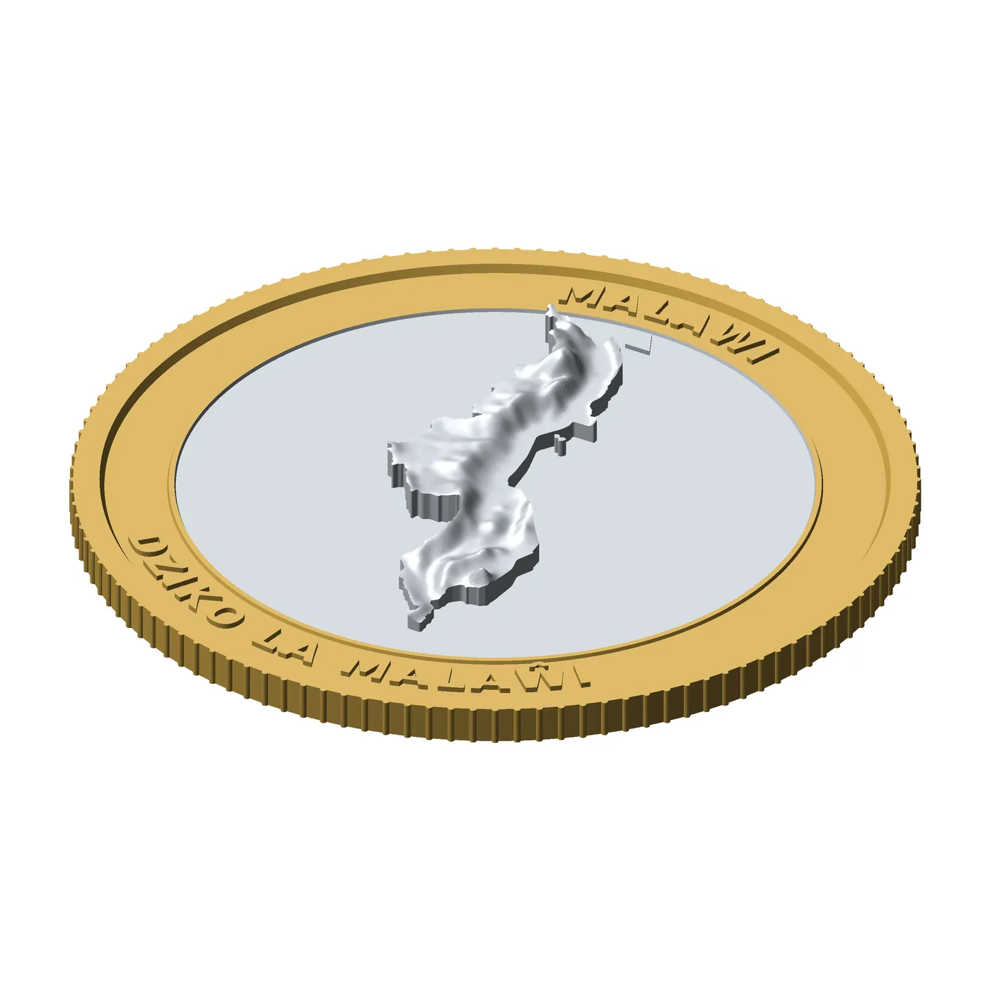 Malawi 3D Topographic Coin 85 mm Relief Collector Token 3D Print Model .c4d .max .obj .3ds .fbx .stl .blend 