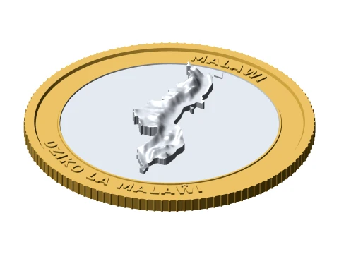 Malawi 3D Topographic Coin 85 mm Relief Collector Token 3D Print Model
