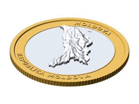 Moldova 3D Topographic Coin 85 mm Relief Collector Token 3D Print Model
