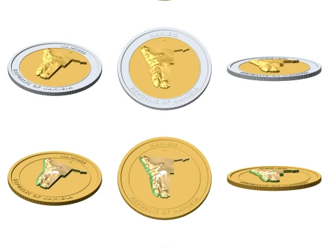 Namibia 3D Topographic Coin 85 mm Relief Collector Token 3D Print Model