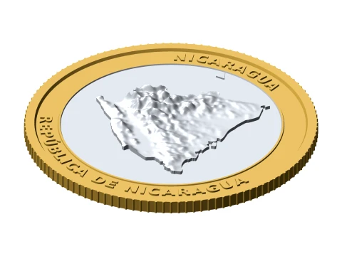 Nicaragua 3D Topographic Coin 85 mm Relief Collector Token 3D Print Model